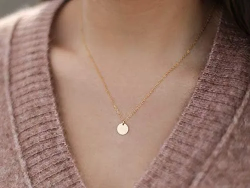 Vista 3 de Aisansty - Gargantilla elegante de varias capas, hecha a mano, con forma de tubo, dije de moneda, colgante de perla y estrella, cadena ajustable