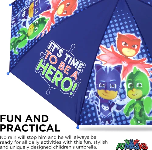 Vista 4 de Paraguas Hasbro PJ Masks para niños de 3 a 6 años, Azul oscuro