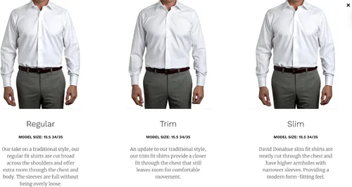 Vista 3 de David Donahue Camisa de vestir formal de esmoquin con puños franceses de ajuste regular para hombre, Blanco