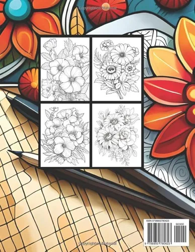 Vista 2 de Blossom Flowers Relaxing Coloring Book for Adults