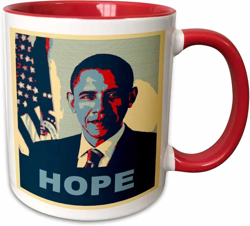 Vista 10 de 3dRose President Barack Obama in Hope Pop Art - Taza de 11 onzas, color negro