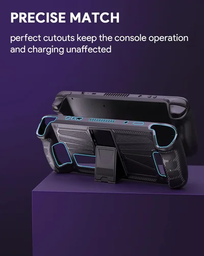 Vista 7 de Anywest Protective Case for Steam Deck, TPU and PC Protective Cover Case with Adjustable Kickstand, Four-Angle Stand Base Protector, Non-Slip