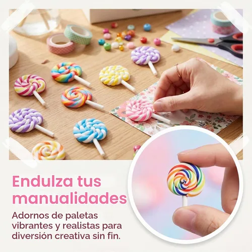 Vista 2 de EXCEART Adornos de piruletas de arcilla 36 piezas de decoraciones de dulces