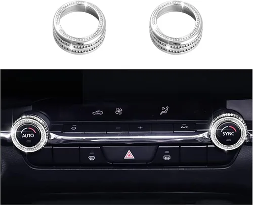 Vista 8 de CONGCONG Para Mazda Accessories AC Button Bling Crystal Accesorio Cubierta de perilla interior compatible con Mazda 3/Mazda 6/CX-5/CX-9