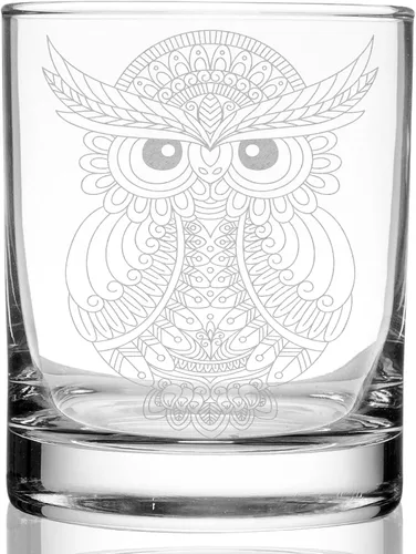 Vista 7 de SPIRIT ANIMAL BEAR - Rocas de whisky grabadas de vidrio de 11.5 onzas Inspirado en criaturas de animales de la naturaleza Gran idea de regalo