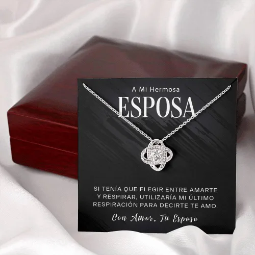 Vista 5 de Collar de regalo para mi esposa - Regalo para mi esposa especial, collares de promesa es para siempre, regalo para mi esposa, mi alma gemela