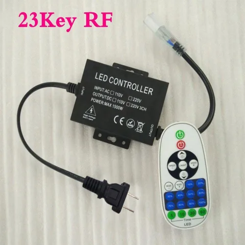 Vista 2 de 110-120V 1500W 23Key RF Control remoto LED Dimmer para 5050 LED Neon Rope Light, 0.236 in