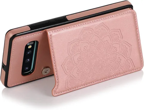 Vista 4 de Asuwish Funda compatible con Samsung Galaxy Note 8 y protector de pantalla de vidrio templado, con ranura para tarjetero, función atril, cartera