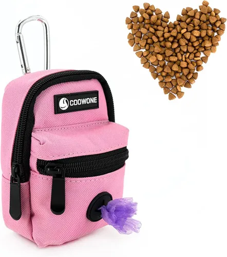 Vista 12 de Bolsa de golosinas para perros, soporte para bolsas de excrementos de perro para correas, contenedor de aperitivos para mascotas con bolsa