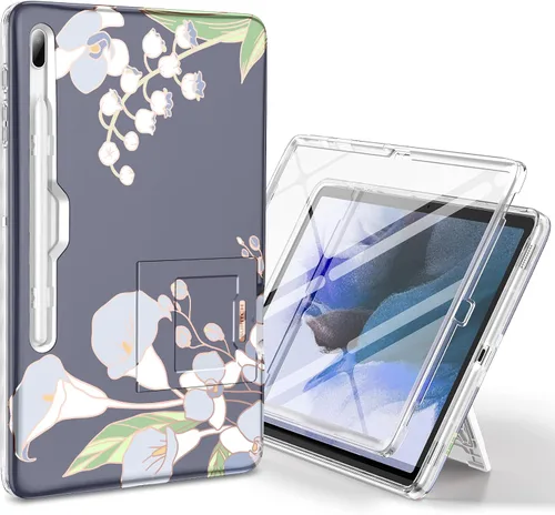 Vista 8 de SURITCH Funda para Samsung Galaxy Tab S7 FE para Tablet S7+ Plus, S8+ Plus, protector de pantalla integrado y soporte para bolígrafo S de cuerpo