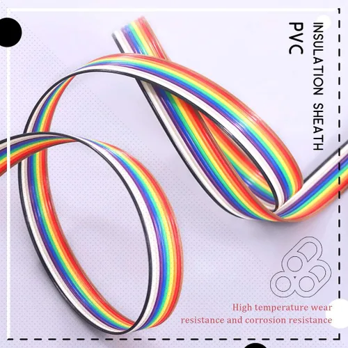 Vista 3 de Hilitchi IDC Rainbow Color Flat Ribbon Cable-10 cable (15 pies)