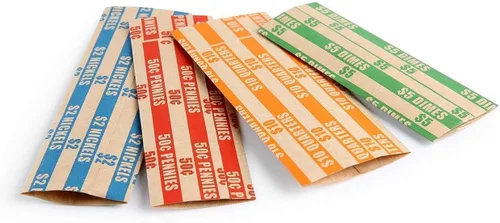 Vista 3 de L LIKED Rollos de Envoltorios para Monedas, 100 Unidades, Denominaciones Variadas para Monedas de Un Centavo, Cinco Centavos, Diez Centavos
