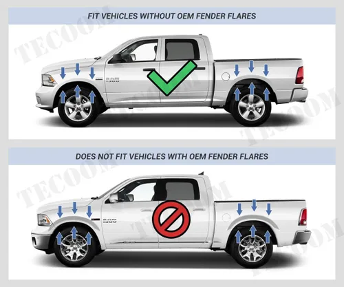 Vista 2 de Tecoom Aletas de barro compatibles con Dodge Ram 1500 2500 3500 2009-2018