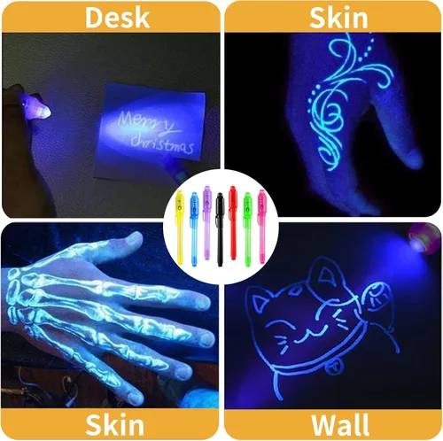 Vista 6 de 16 bolígrafos mágicos de tinta invisible para niños, recuerdos mágicos de fiesta, bolígrafo de tinta invisible para escribir mensajes secretos
