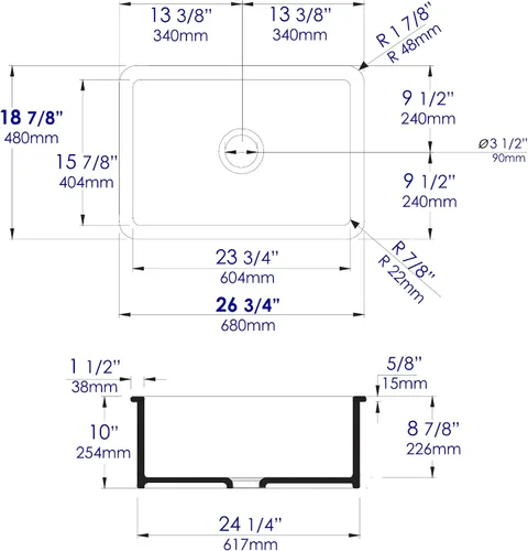 Vista 5 de ALFI brand ABF2718UD-BM - Fregadero de cocina, negro mate