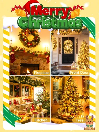 Vista 6 de 2025 Nuevas Luces de Navidad Conectables con Control de Voz para Interiores/Exteriores, 200 LED 23.1 mt Extensibles, Cadena de Luces de Navidad
