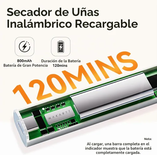 Vista 2 de Makartt - Lámpara de uñas LED de mano con modo indoloro para curar gel constructor blanco-1