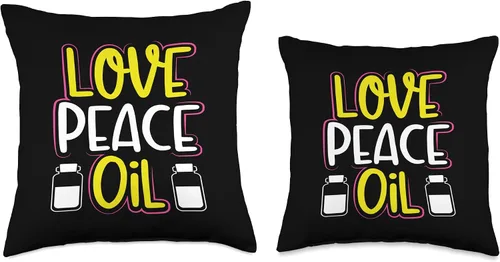 Vista 3 de Essential Oil Practitioner Love Peace Oil Fun Essential Oils Throw Pillow
