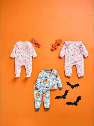 Vista 2 de Mud Pie Conjunto de body fantasma rosa para bebé niña