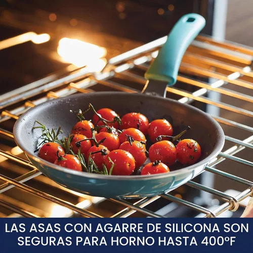 Vista 5 de Rachael Ray Cook + Create - Sartén antiadherente de 8.5 pulgadas, Agave Azul Azul agave