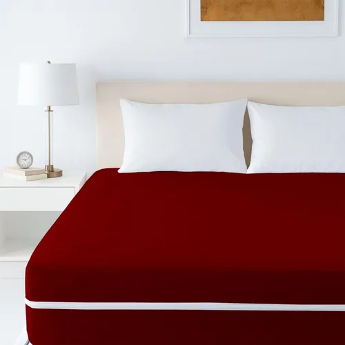 Vista 7 de Protector de colchón tamaño individual, funda 100% impermeable con cremallera, 15 pulgadas de profundidad, funda de colchón de seis caras para cama