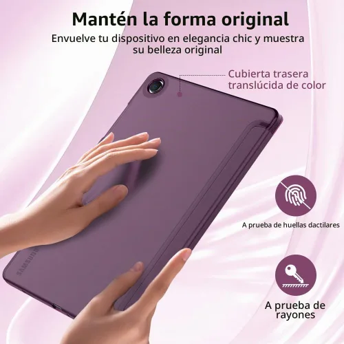 Vista 4 de MoKo Funda triple para Galaxy Tab A9 Plus/A9+ de 11 pulgadas 2023, morado 1-púrpura oscuro