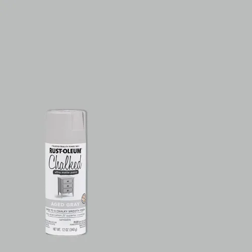 Vista 2 de Rust-Oleum 302592 - Pintura a la tiza en aerosol ultramate de 12 onzas (paquete de 1), color gris envejecido