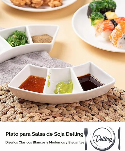 Vista 7 de DELLING Juego de cuencos de cerámica para salsa, platos de inmersión de 3 onzas, cuencos pequeños para sushi, barbacoa o fondue, ideales