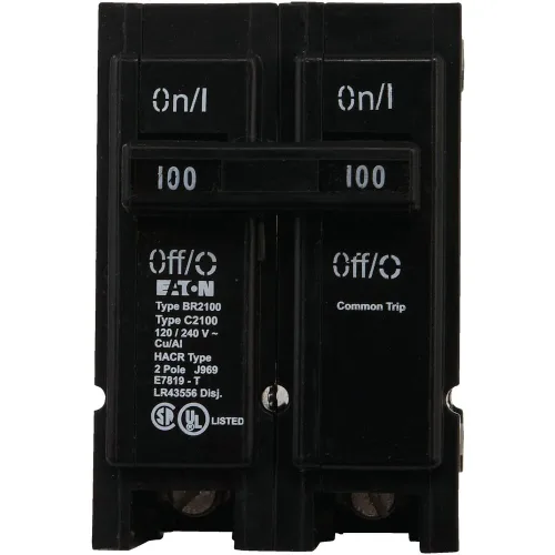 Vista 2 de Eaton Corporation Br2100 Disyuntor de Circuito Intercambiable de Doble Polo, 120/240V, 100 Amperios
