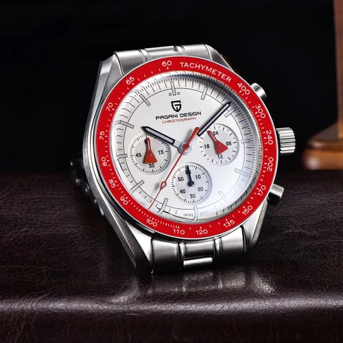 Vista 5 de Pagani Design 1701 Men's Quartz Watch. Water Resistant Business Watch, Japanese VK63 Movement, 100 Water Resistant, Stainless Steel Bracelet