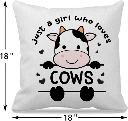 Vista 3 de Funda de almohada decorativa con temática de vaca de 18 x 18 pulgadas, con diseño de vaca lechera, para el hogar, sala de estar, habitación