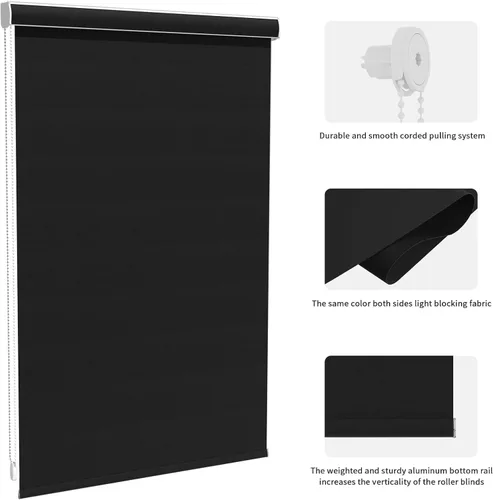 Vista 2 de MYshade Persianas enrollables personalizadas para ventana, persianas enrollables para ventanas con cable, bloqueo solar, protección de privacidad