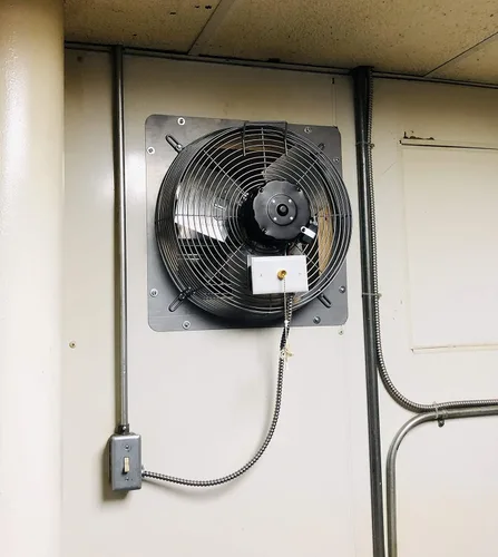 Vista 4 de Extractor de TPI de accionamiento directo con obturador instalado, monofásico, 120 V, Gris, 1