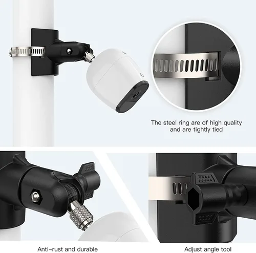 Vista 3 de Soporte de cámara exterior para Arlo Pro 5S/Pro 3/Ultra 2/Essential XL, para eufyCam 2C/2C Pro y más cámara roscada de 1/4 pulgadas sin montaje