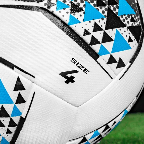 Vista 2 de FORZA Match Club - Pelotas de fútbol, tamaños de pelota: 3, 4 y 5, varios tamaños (paquete de 3, blanco y azul, talla 4)