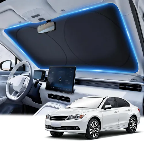 Vista 11 de JUSTTOP Parasol para parabrisas Tesla Model 3/Y (2017-2026), ajuste personalizado y plegable, accesorios para el interior del automóvil, parasol