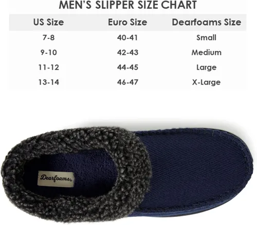 Vista 4 de Dearfoams - Pantuflazueco de gamuza de microfibra para hombre, con puntada de látigo