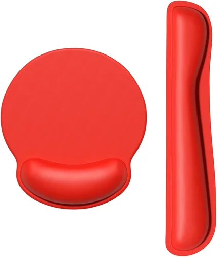 Vista 9 de Reposamuñecas para teclado y alfombrilla para ratón con soporte de muñeca, bonito cojín de espuma viscoelástica para conjunto de teclado y ratón