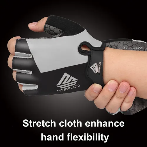 Vista 5 de HTZPLOO Guantes de bicicleta guantes de ciclismo guantes de ciclismo de medio dedo guantes de bicicleta para hombres y mujeres con almohadilla