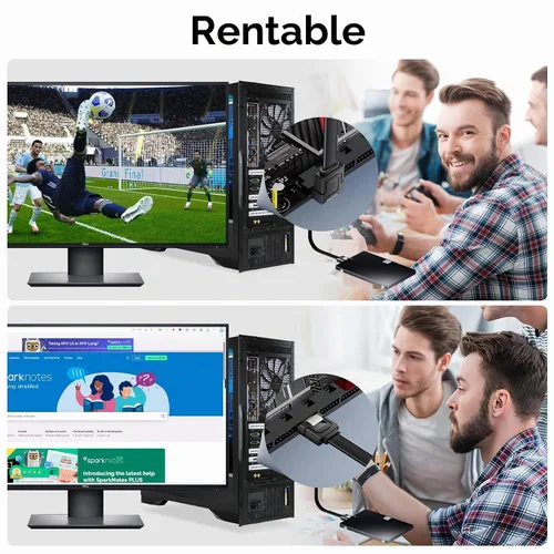 Vista 3 de BolAAzuL - Juego de 2 cables SATA III de ángulo recto y recto, cables de datos SATA de 90 grados + cable SATA 3 de recto a recto, cable SATA