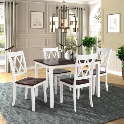 Vista 21 de Harper & Bright Designs Juego de mesa de comedor de 6 piezas con sillas