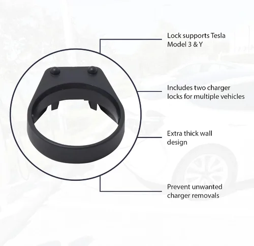 Vista 2 de Cerradura de cargador Tesla para adaptador J1772, compatible con todos los modelos Tesla 3/Y, S (2022+), X (2023+) para cerradura Tesla a J1772