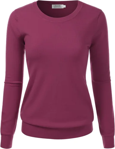 Vista 20 de Suéter Pullover de Punto Suave Premium para Mujer con Cuello Redondo y Manga Larga (S-XXL)