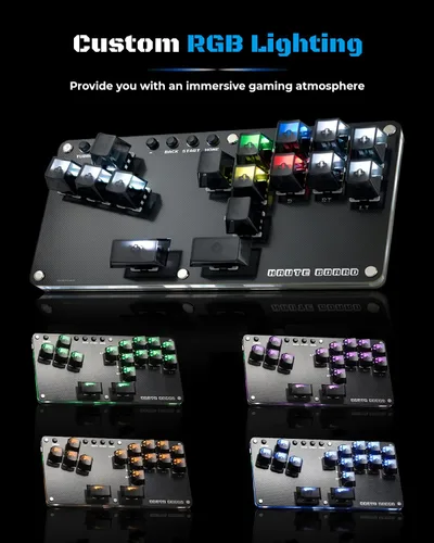 Vista 4 de Sehawei Haute42 16Key All-Button Arcade Controller Gamerfinger with Turbo Functions,Arcade Stick Street Fight Mini Plus Controller for