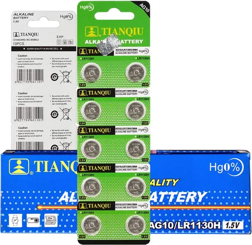 Vista 2 de Tianqiu 50 X AG10 LR1130 389 SR1130SW Batería alcalina