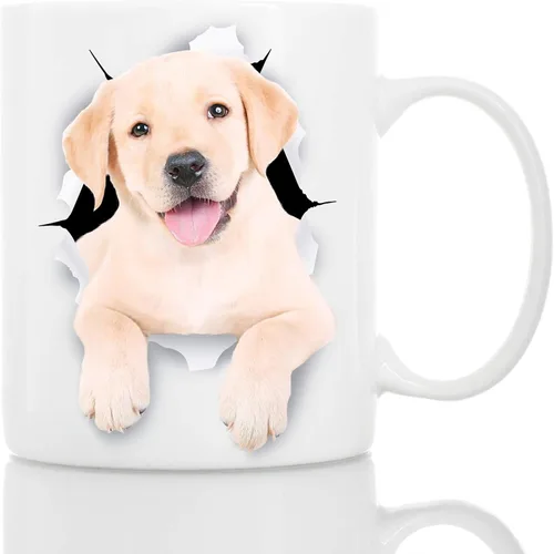 Vista 10 de Bonita taza de café negra con diseño de labrador para perro, divertida taza de café de cerámica, regalo perfecto para amantes de los perros, bonita