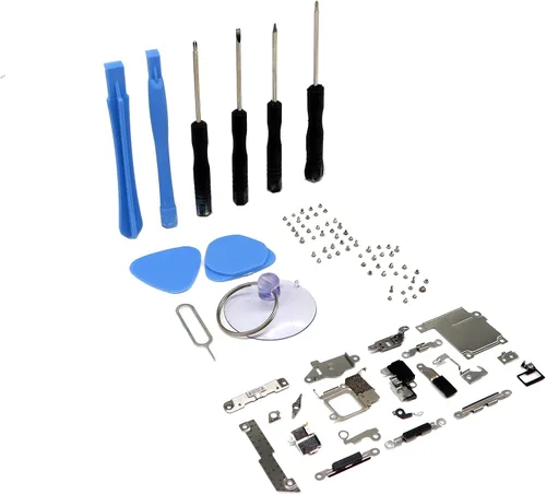 Vista 7 de Piezas internas de la cubierta de la placa de metal para el iPhone 5, reemplazo del soporte incluye juego completo de tornillos y kit
