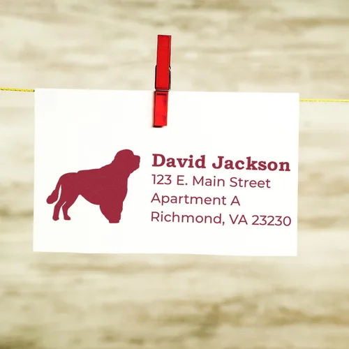 Vista 231 de Airedale Terrier Address Stamp, Custom Airedale Terrier Hand Stamp for Dog Lovers, Duo Rubber Return Address for Pet Owners Montaje manual Duo