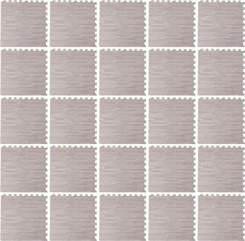 Vista 8 de Azulejos de espuma estampada de 0.4 pulgadas de grosor, 24 x 24 pulgadas, 25 piezas, suelo protector estilo grano de madera, para el hogar