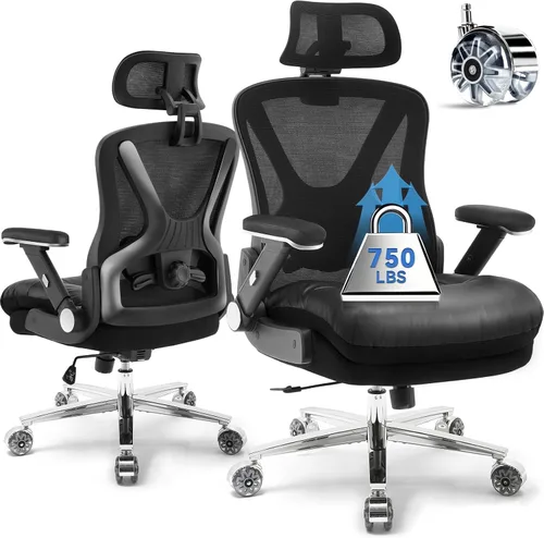 Vista 11 de Silla de oficina ergonómica de 750 libras, sillas de oficina grandes y altas mejoradas para personas pesadas, silla de escritorio de malla